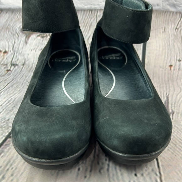 DANSKO LULU Black Suede Ankle Strap Mary Jane Flats - Picture 14 of 17